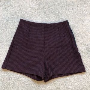 MANGO dark purple suit shorts.